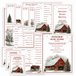 Snowy Holiday Editable Recital Template Program