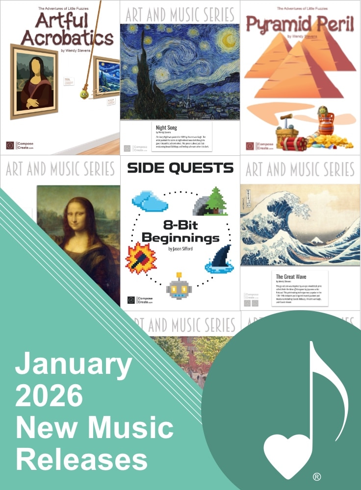 Read all about the January new music releases in the "New Masterpiece Music" blog post - with new music and products from Wendy Stevens and new music from Jason Sifford! Exclusively at ComposeCreate.com.