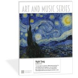 Night Song - Very easy early elementary lullaby by Wendy Stevens | ComposeCreate.com. Part of the Art & Music Series and a 2026 January New Music (re)Release!