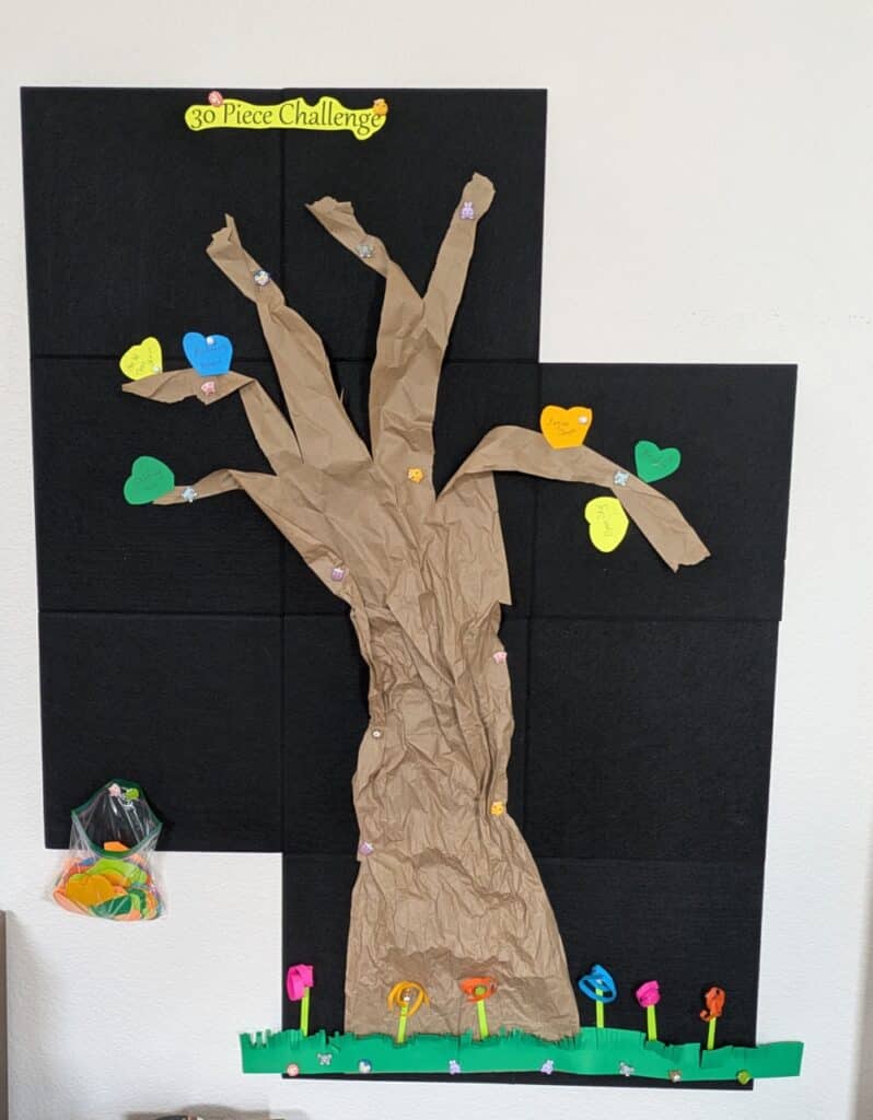A picture of the studio decoration and incentive tree from Lisa Nelson's 30 Piece Challenge | ComposeCreate.com