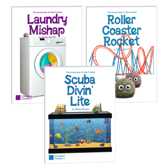 This bundle of Little Fuzzies music includes Laundry Mishap, Roller Coaster Rocket, and Scuba Divin' Lite by Wendy Stevens | Composecreate.com