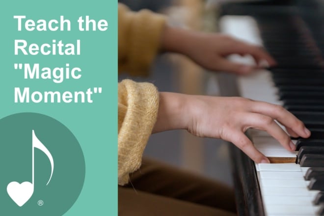 Teach the Recital Magic Moment to your piano students - how to lift their hands and bow in their recital piece | ComposeCreate.com