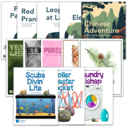 The August 2026 bundle contains elementary through intermediate piano music including: Chinese Adventure, Red Panda Pranks, Panda Paradise, Leopard at Large, Asian Elephant, Velvet Green, Jet Black, Purely Pink, The Ancient Pine, The Whispering Relic, Scuba Divin' Lite, Roller Coaster Rocket, and Laundry Mishap. All of these are composed by Wendy Stevens and available at ComposeCreate.com