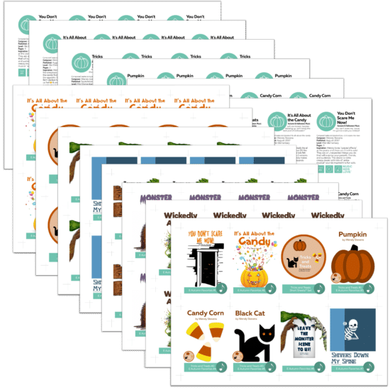 Music Achievement Cards - Autumn and Halloween music from ComposeCreate.com Elementary series