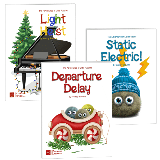 Fuzzies Winter Bundle 2026 includes Light Heist Departure Delay, and Static Electric by Wendy Stevens | ComposeCreate.com