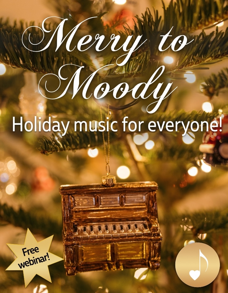 Merry to Moody Piano teaching holiday music webinar