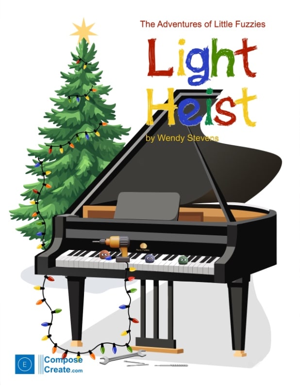 piano Music Kids Love® - Light Heist early intermediate little fuzzies music by Wendy Stevens Little Fuzzies Music | ComposeCreate.com